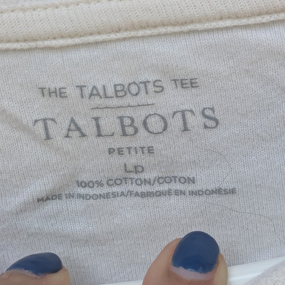 Talbots Petite Large Multi Color Striped Boatneck 3/4 Sleeve Cotton Tee Shirt - Picture 3 of 4